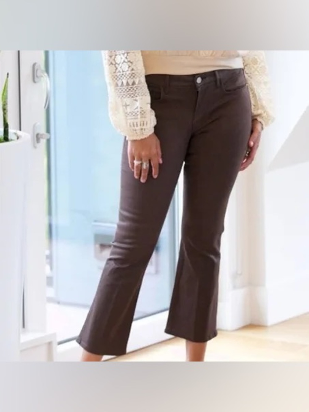 FRAME Brown Le Crop Mini Boot Jeans